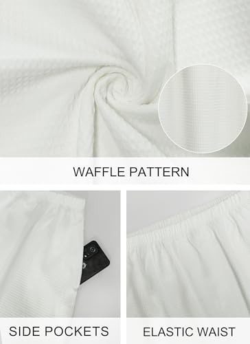 Herou Women's Waffle Elastic High Waist Casual A-Line Maxi Skirt with Pockets4