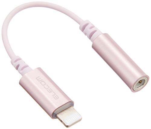 エレコム オーディオアダプタ 変換ケーブル 【 ライトニング & 3.5mm 】 イヤホン 4極 (通話対応) 高耐久 APPLE認証品 ピンク EHP-L35DS01CPN