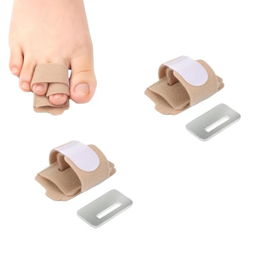 2 Stück Hammerzehen Korrektur,Zehenpflaster,Zehenspreizer Kleiner Zeh,Aluminium Hammerzehenpolster,Toe Separator,Zehenschiene,Zehenstrecker,Geeignet Für Männer Frauen Korrigieren Gebogenen (Hautton)