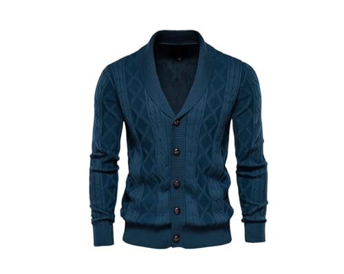 Men's Casual Business Cotton Single Breasted Solid Color Cardigan Sweater