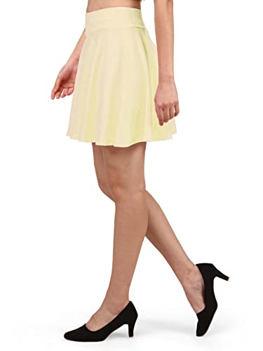 Image of Mehrang Girl's /Women's Classic Stretchy All Time Trendy Skater Skirt with Attached Inner Shorts and Flared Inskirt