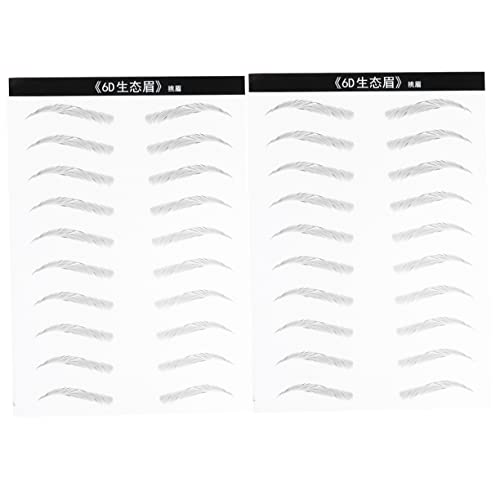 HAPINARY 2 Pares ceja de simulación temporal de tinte pestañas clásicas postizas waterproof herramientas de maquillaje de de ceja artificial Black