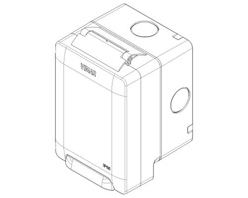 Coffret étanche IP66 boîtier électrique extérieur 2 modules référence 14962 avec fiche