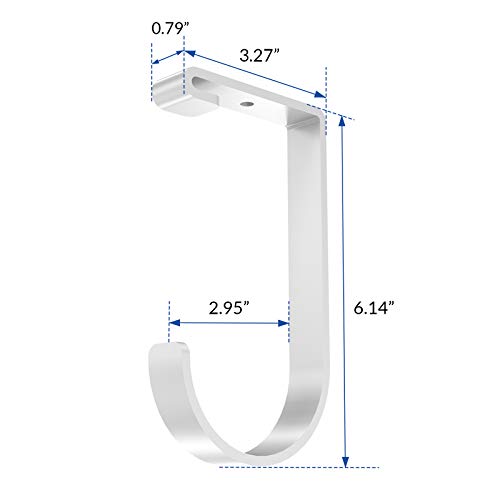 Image of FLEXIMOUNTS 4 Pack Add On Storage Flat Hook Accessory for Garage Ceiling Rack and Wall Shelving, Max Weight Capacity up to 50lbs, White