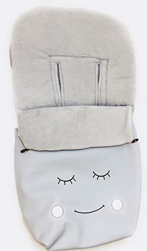 Saco Polar de Polipiel para Silla de Paseo Universal y Bugaboo.Danielstore (Mofletes gris)