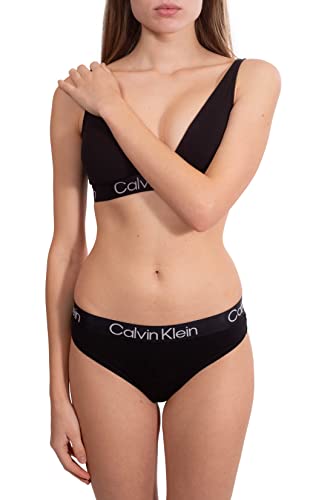 Slip Brasiliana Calvin Klein Nero en coton stretch doux pour femme