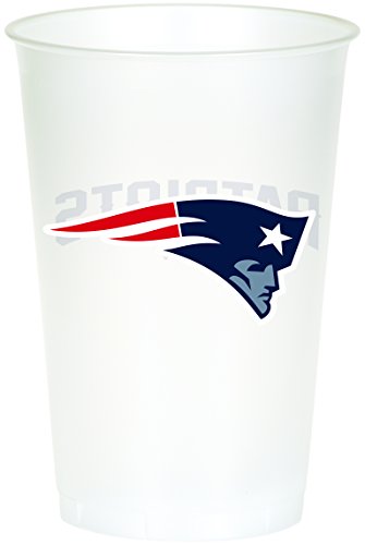 Creative Converting Officially Licensed NFL Printed Plastic Cups 8-Count 20-Ounce New England Patriots -