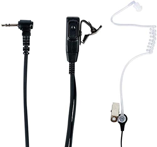 Caroo Walkie Talkie 2.5mm Earpiece,2 Pack 1 Pin Covert Acoustic Tube Earpieces Headset with PTT 