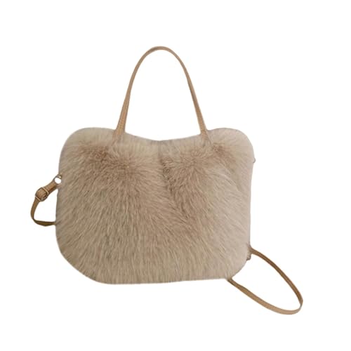 Colaxi Bolsa de mão com alça superior, estilo carteiro, para mulheres, ideal para o inverno, Cáqui Claro