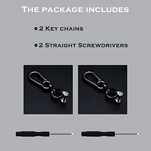 Tandrive 2Pcs Car Key Chains For Men And Women, Bright Black #TOP5