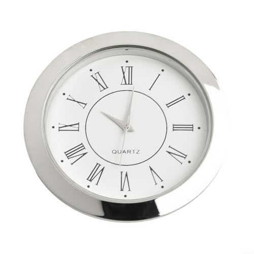 Mini horloge ronde en acier inoxydable pour travaux manuels et décoration (55 mm B)