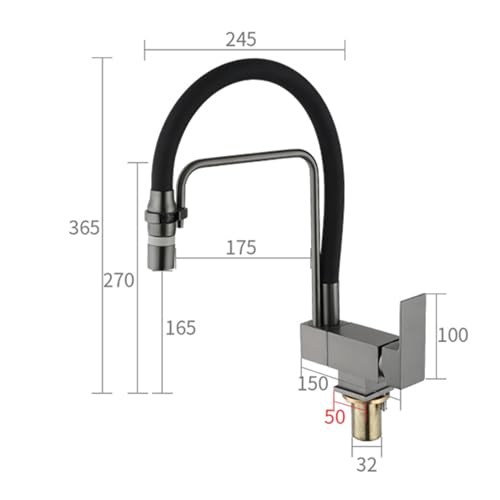 Robinet de cuisine pliable double jet avec finition brossée - 7