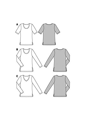 Burda Ladies Easy Sewing Pattern 6611 T Shirts & Long Sleeve Tops #TOP6