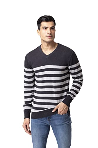 Image of Allen Cooper Strips Sweater for Men