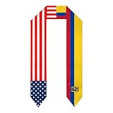 SDFEDG Estola de graduación universitaria, chal de doble cara, bufanda gruesa para la escuela secundaria y graduación de honor, Bandera ecuatoriana de Estados Unidos y Ecuador, Talla única