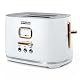 Retro-Toaster Muse Edelstahl-Toaster im weißen Design mit analoge Anzeige