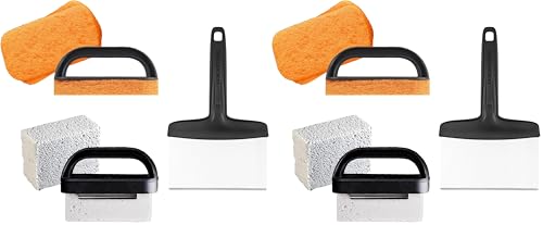 BLACKSTONE 5060 Professional 8-Piece Griddle Cleaning Kit, Stainless Steel, Black (Pack of 2)