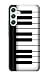 R3078 Black and White Piano Keyboard Case Cover for Samsung Galaxy A34 5G