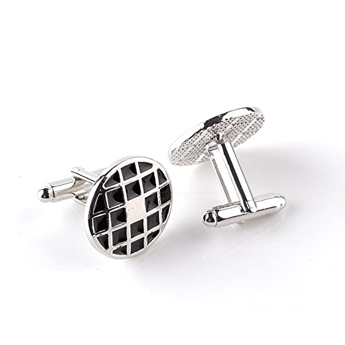 Mancuernillas para Hombre Forma Redonda Plata Personalizadas miniatura 3