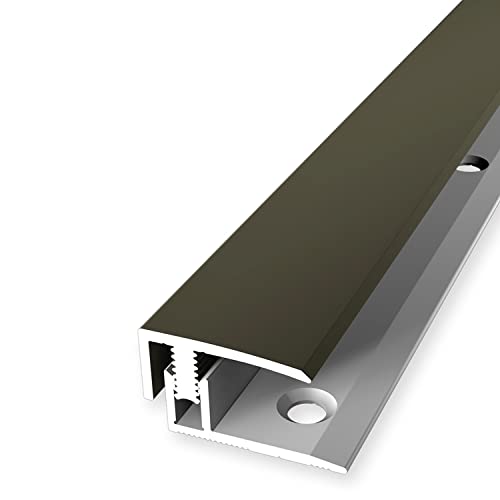 PROVISTON | Perfil de adaptación | Cierre de la lámina | Ancho: 21 mm | Compensación de altura: 7-12 mm | Longitud: 1000 mm | Perfil de aluminio | Bronce | 1 pieza