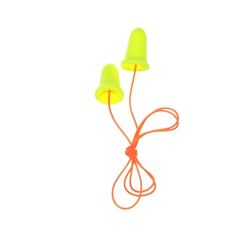 3M Ear Plugs, 200 Pairs/Box, E-A-Rsoft FX 312-1260, Corded, Disposable Foam Earplugs, Noise Reduction Rating NRR 33, Drilling, Grinding, Machining, Sawing, Sanding, Welding, 1 Pair per Poly Bag