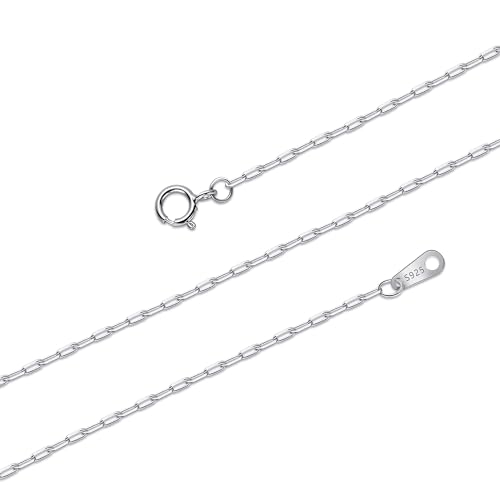 Gacimy 925 Sterling Silver Paperclip Necklace for Women, 1.3MM 1.5MM 1.8MM 2.0MM Width 16" 18" 20" 22" 24" Length with 2" Extension Chains3