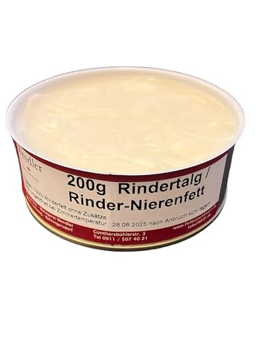 Rinder-Nierenfett/Rindertalg (200g) in der Dose hausgemacht in der fränkischen Handwerksmetzgerei
