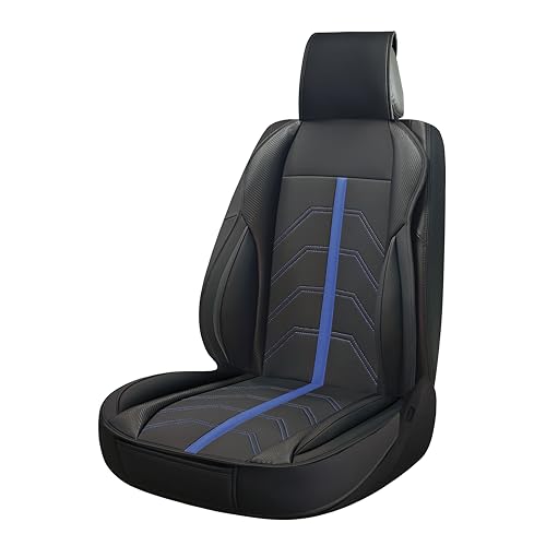 S SUMEX Respaldo de Asiento para Coche Modelo Potenza Color Negro y Azul Funda Deportiva Universal Impermeable de Piel Sintetica