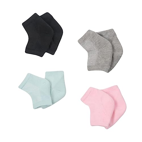 SOESFOUFU Anti-Cracking Heel Socks 4 Pack Toeless Foot Socks for Protection Soft Comfortable Cotton Blend