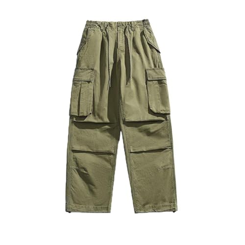 Men's Pants Retro Sport Summer Techwear Multi-Pocket Workwear Straight-Leg Casual Trouser for Men3