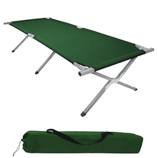 BB Sport Brandina Campeggio XXL Letto Pieghevole 210 x 72 x 45 cm Caricabile 200 kg Militare Portatile Viaggio Confortevole Stabile 600D Tessuto Oxford Borsa da Trasporto, Colore:green