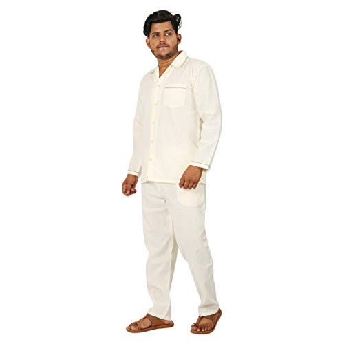 Image of Emperor Men's Cotton Plain /Solid Night Suit Pack of 1