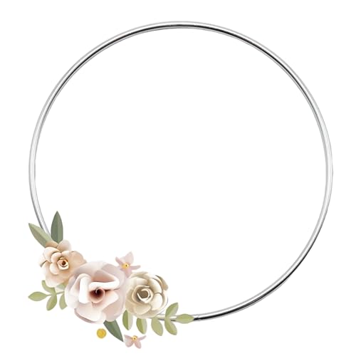 Image of Pocoxll 8 Pcs Dream Catcher Rings, Silver Metal Floral Hoops, Metal Rings for Crafts, 4 Sizes(6 /8 /10 /12 Inch)