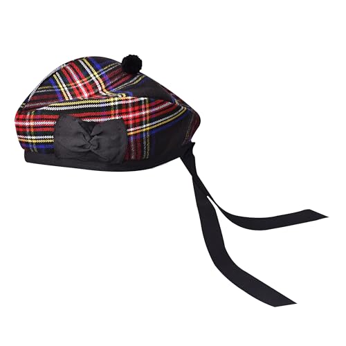 Image of Glengarry Cap-Traditional Scottish Hat, Acrylic Wool Tartan Glengarry hat, Kilts /Bagpipes Accessories