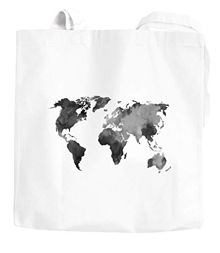 Jutebeutel Weltkarte Wasserfarben Watercolor World...