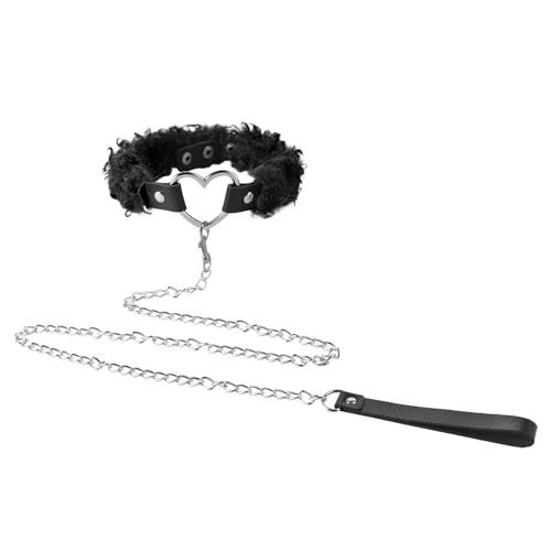 LONTG Collier Ras du Cou Sexy Collier avec Laisse Détachable Collier Ras du Cou Punk Gothique Colliers avec Chaîne Réglable Collier Sensuel Accessoires de...