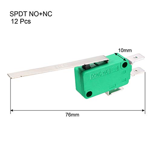Uxcell 12Pcs Kw3-Oz 16A 125/250Vac Long Straight Hinge Lever Type Spdt No Nc Micro Limit Switches #TOP1