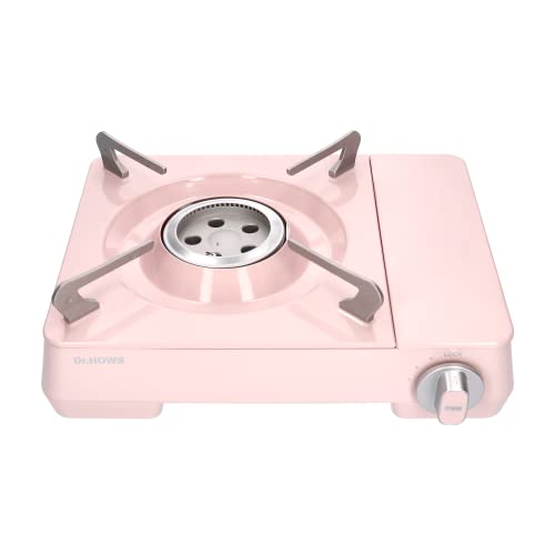 Dr.HOWS Twinkle Butane Portable Gas stove with Carrying case, butane camp stove indoor gas stove portable, Outdoor Camping, twist flame, safety device, child lock, CSA Listed (Pink)