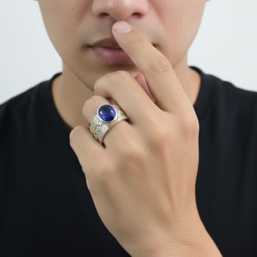 Image of 55Carat Choose Your Color Genuine Gemstone Sterling Silver Ring Band Vintage Handmade Jewelry Sizes 5-12