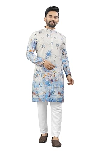 Image of Trustous Kurta Pyjamas set for Mens | Pyjamas with kurta PRINTED and classis look |KURTA Pyjamas SET