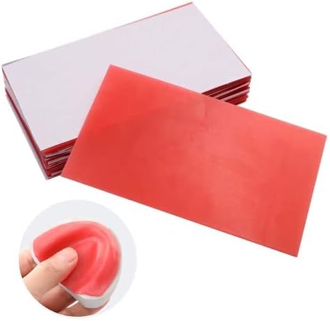 Red Dental Base Plate Wax Sheets 17pcs,1.3/2mm Thickness Casting Modeling Wax Sheets Supply for Modelling Filling Oral Care Denture Lab Equipment (240g)