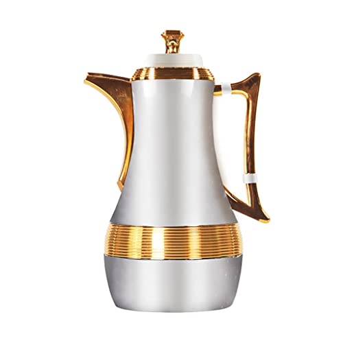 MESURG Thermal Vacuum Carafe with Glass Liner,1L Carafe Thermal Pitcher with Lid,Double-Wall Thermal Carafe Coffee Pot,Vacuum Insulated Coffee Pot Carafe Server for Coffee Juice