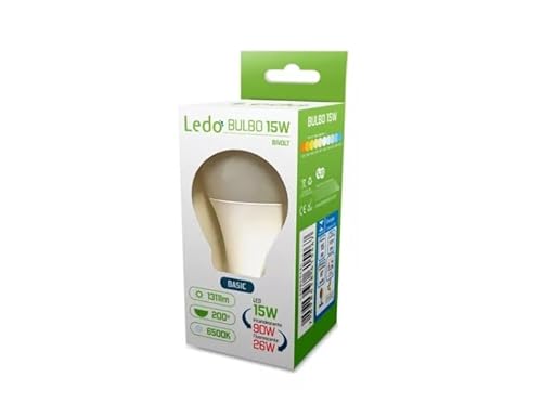 Kit 10 Lâmpada Bulbo LED 15W E27 6500K Branco Frio Ledo