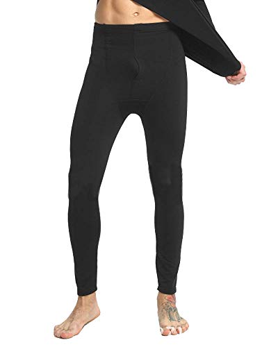 Mengyu Homme sous-Vêtements Thermique Long Caleçon Pantalons Bas Collant Noir 6XL Cover