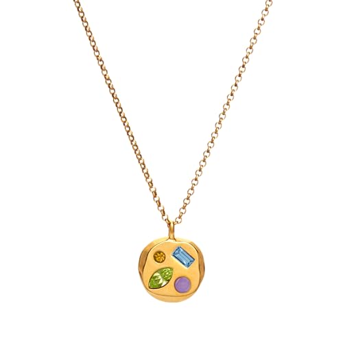 Birthdate 14k Gold Necklace for Women, The August Twenty-Fifth Pendant - 16-20in Adjustable 14 Karat Gold Chain with Lobster Clasp - Cadenas de Oro 14k Puro Para Mujer, Ladies Jewelry Birthstone