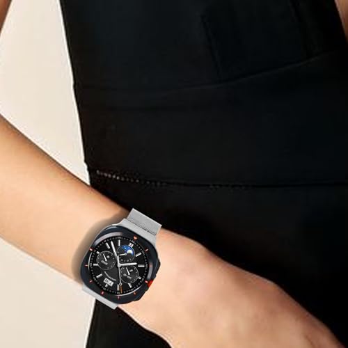 Compatible With Samsung Galaxy Watch Ultra 47MM (2024) Bands For Women Men Magnetic Stainless Steel Straps.