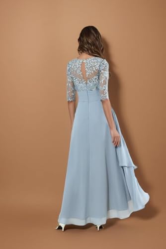 Mother of The Bride Dresses for Wedding 3/4 Sleeve Lace Chiffon Mother of The Groom Formal Dress for Women2