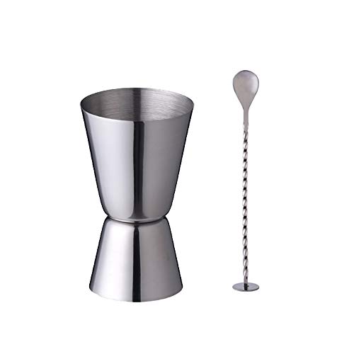Verre à Cocktail 15/30 ml& Cuillère à Mélanger à Manche Long pour Bar/Party/Wine Cocktail Shaker(2Pack) Cover