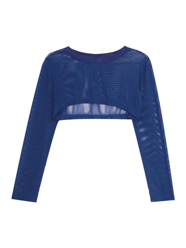 Kids Girls Swimming Cover Up Top Long Sleeve Mesh Crop Top Beach Sunproof Cover Up Top