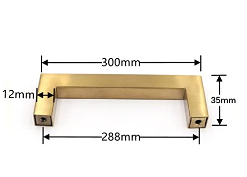 SYDARSYN 2 Pack Cabinet Handles Gold Kitchen Cupboard Handles Stainless Steel Square Drawer Handles 288mm (Screws Included) - Image 2